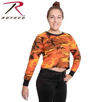 Women's Camo Long Sleeve Crop Top *GREAT BUY*