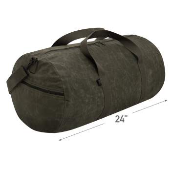 Waxed Canvas Shoulder Duffle Bag - 24 Inch