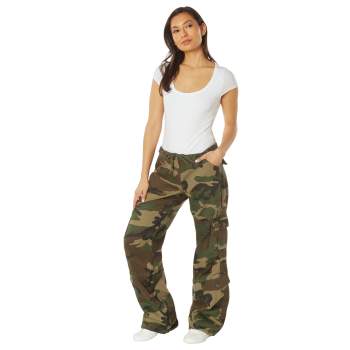 Women's Camo Vintage Style Paratrooper Fatigue Pants