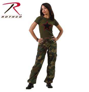 Women's Camo Vintage Style Paratrooper Fatigue Pants