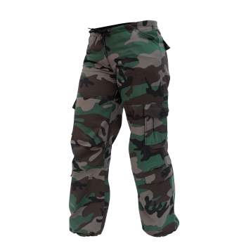 Womens Unwashed Camo Paratrooper Fatigue Pants