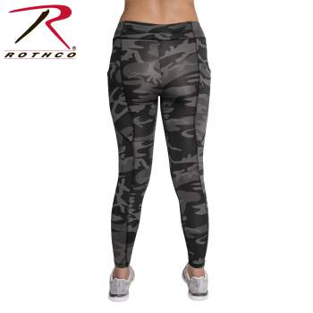 Womens Workout Performance Camo Leggings With Pockets