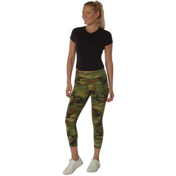 Womens Workout Performance Camo Leggings With Pockets