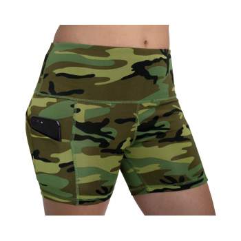 Womens Camo Workout Performance Shorts