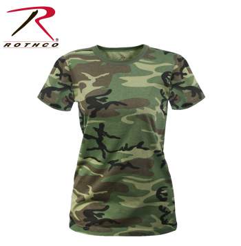 Womens Long Length Camo T-Shirt