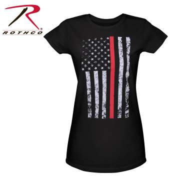 Womens Thin Red Line Longer T-Shirt