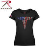 Women's Medical Symbol (Caduceus) Long Length T-Shirt - Black