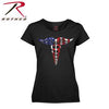 Women's Medical Symbol (Caduceus) Long Length T-Shirt - Black