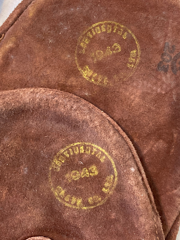 WWII Era Brown Leather Mittens