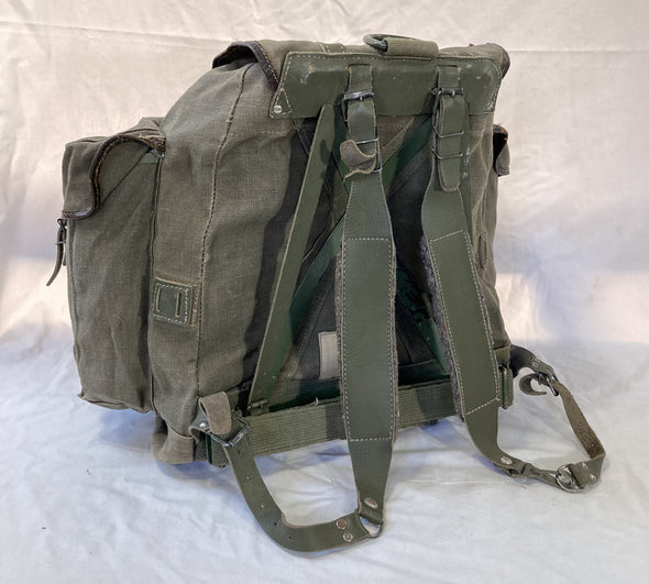 French Military Green Canvas Rucksack with Frame