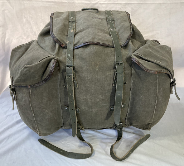 French Military Green Canvas Rucksack with Frame