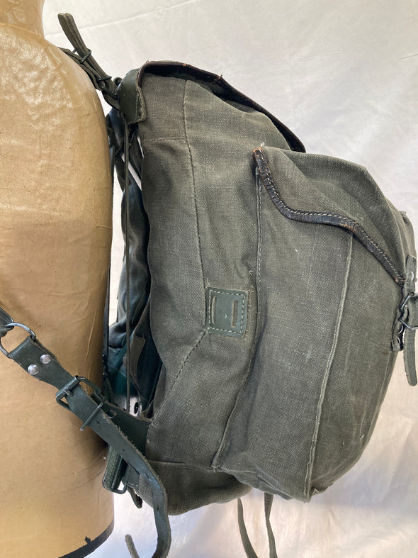 French Military Green Canvas Rucksack with Frame