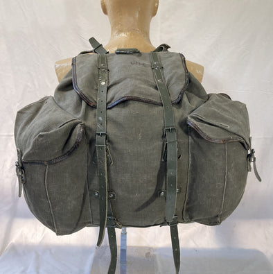 French Military Green Canvas Rucksack with Frame