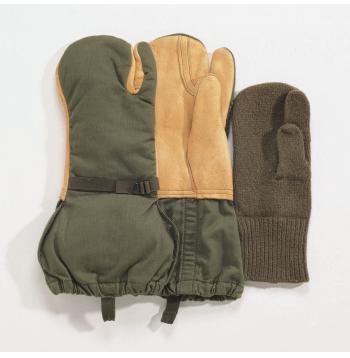 Surplus G.I.  Leather Trigger Finger Mittens w/ Liner