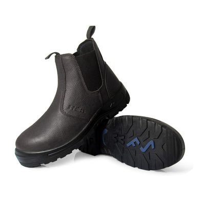 Hercules Slip On Black Leather Composite Toe Work Boot