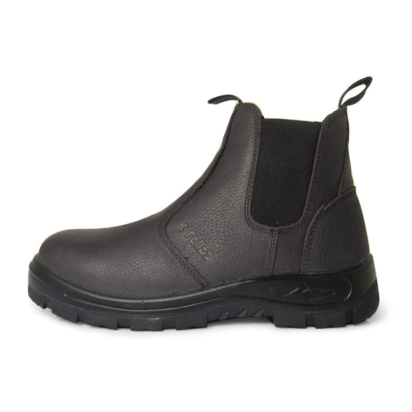 Hercules Slip On Black Leather Composite Toe Work Boot