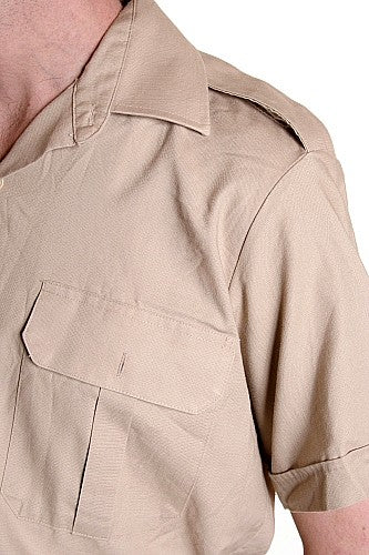 CF beige army dress shirt s-s