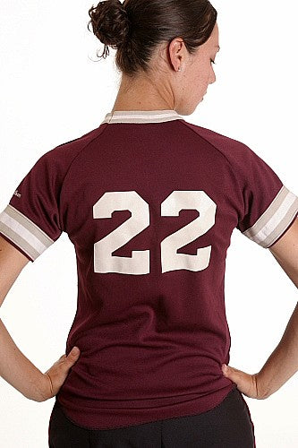 W Baseball Shirt Maroon w-White Trim