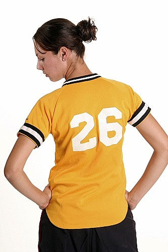 Women's Yellow Baseball Jersey Shirt