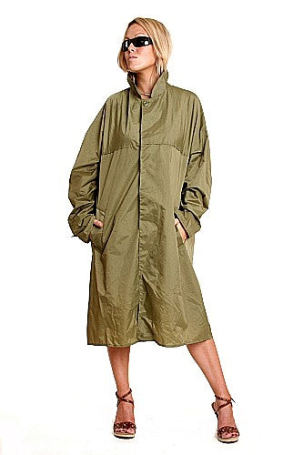 W  French Trench-Nylon Trenchcoat