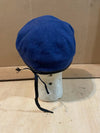 Vintage Royal Bule Wool Beret w/ Leather Trim