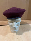 Vintage US Maroon Wool Beret w/ Leather Trim