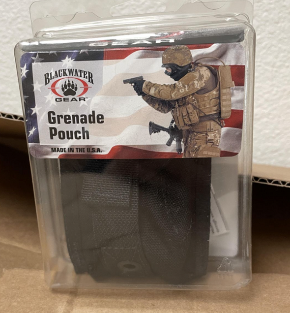 Black Single Frag MOLLE Grenade Pouch