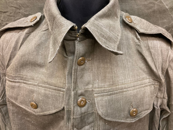 Vintage British Denim WWII Style Battledress Coat