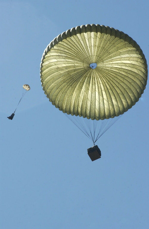 Vintage US Military Green 100 FT Diameter G-11 Cargo Parachute