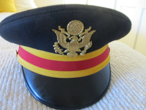 New 7 1/4 US Army Artillery Officers Dress Blue Uniform Cap